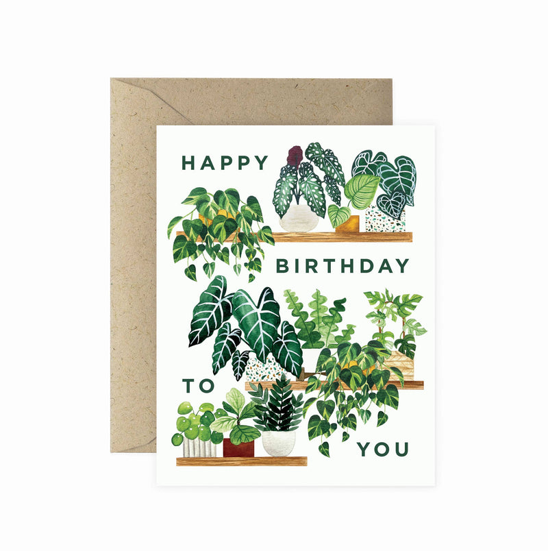 Plant Shelf Happy Birthday Greeting Card