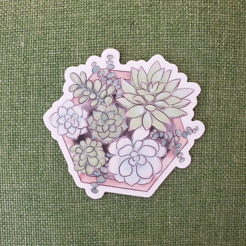 Watercolor Succulent Planter Sticker