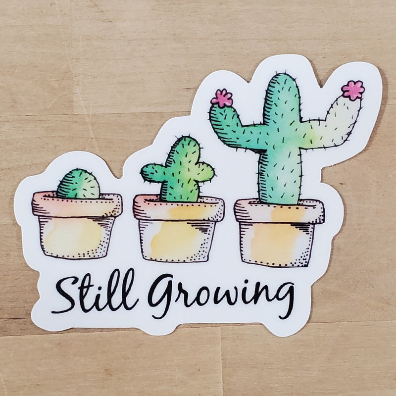 Still Growing Cactus Sticker